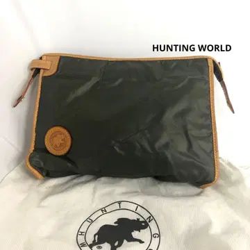 HUNTING WORLD 클러치백 올리브 그린 세컨드 백