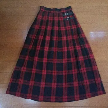 로리즈팜 체크 플리츠 스커트