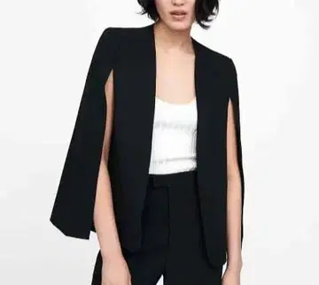ZARA 자라 케이프 자켓 판초 노카라 블랙 XL 빅 사이즈