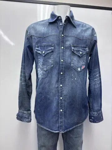 DSQUARED2 데미지 가공 데님 셔츠