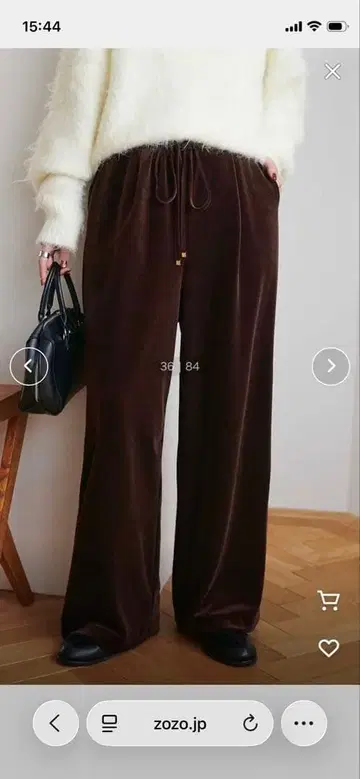 디스코트 벨로아 와이드 팬츠 브라운 FREE 사이즈