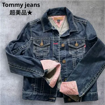 컨디션 최상 TOMMY JEANS GIRL 타미힐피거 다크 데님 자켓
