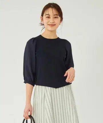 [ UNITED ARROWS ] 시어 슬리브 도킹 풀오버 니트