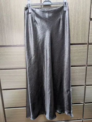 IENA 더블 새틴 스커트 블랙 38