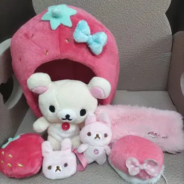 코리락쿠마 딸기 생활 세트 봉제 인형