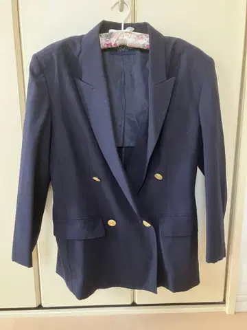 네이비 더블 브레스트 자켓