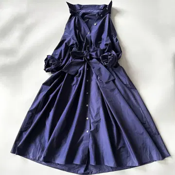 레리안 최근 모델 긴팔 셔츠 원피스 롱 허리 리본