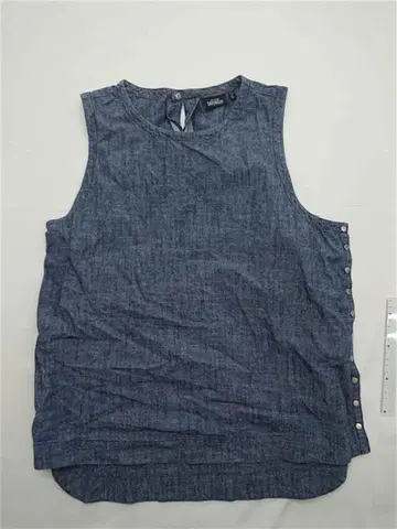 케이트 스페이드 새터데이 사이드 버튼 슬리브리스 데님 상의 S