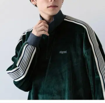 RAGEBLUE 시그널 벨로아 트랙 하프 지퍼 트레이닝복