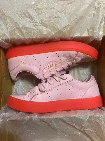 핑크 오렌지 캐주얼 스니커즈