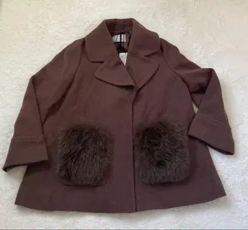 택 포함 새상품 코코딜 포켓 퍼 울 코트