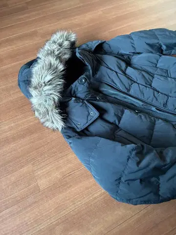 UNIQLO 후드 부착 다운 코트 블랙 사이즈 XL