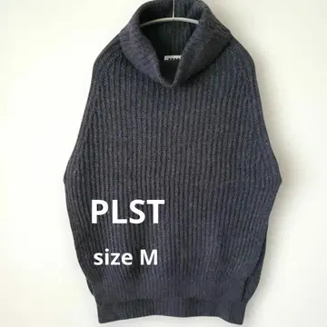 PLST 플라스테 로우게이지 니트 베스트 판초 알파카 혼방