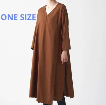 MUJI 인도 면 거즈 카슈쿨 원피스 겉옷 벽돌색