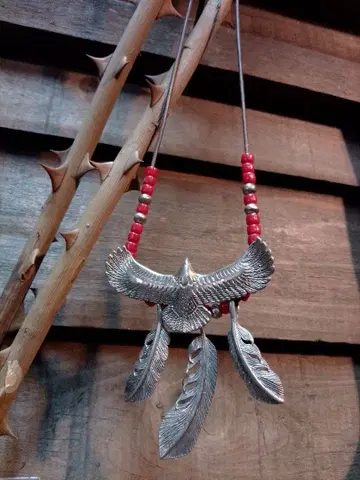 이글 페더 목걸이 925