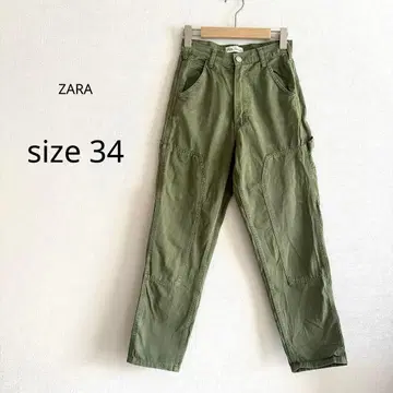 [ ZARA ] 카고 팬츠 올리브 그린 카키 계열 34 깔끔한 밀리터리