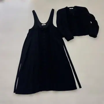 PINK HOUSE 블랙 원피스 수트 리본 포함