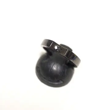 BLACKLABEL 오각형 다이아 블랙 코팅 반지 SV925