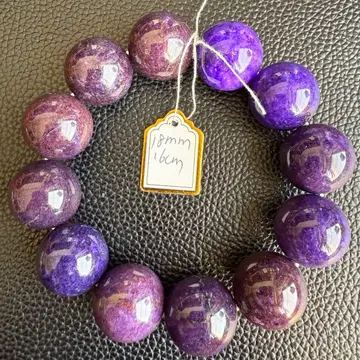 보라색 스기라이트 파워스톤 힐링 18mm 팔찌