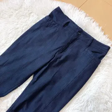 미쉘클랑 새상품급 체크 팬츠 네이비 36 손세탁 가능 오샤레