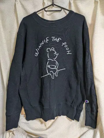 Champion 위니 더 푸 맨투맨 L 블랙 BEAMS 별주 나가바 유