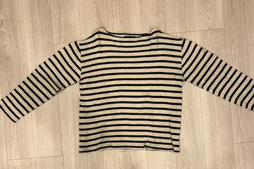 SAINT JAMES 보더 보트넥 니트 네이비 아이보리