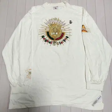 Bare Fox 폭스 사자 로고 자수 긴팔 T셔츠 3XL