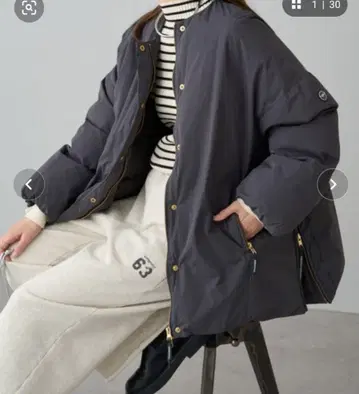 새상품 2025 PUAL CE CIN 프렌치 덕 다운 사이드 지퍼 자켓