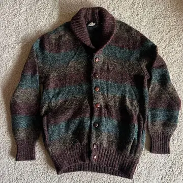 스트라이프 디자인 울 혼방 가디건 이탈리아제 구제 의류