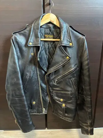Vanson 블랙 더블 라이더 자켓 36