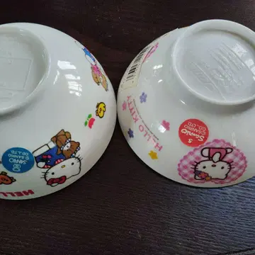레트로 키티 플라스틱 밥 공기