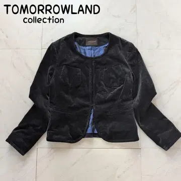 투모로우랜드 컬렉션 노카라 자켓 벨벳 벨로아