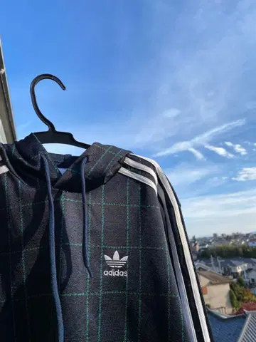 adidas 아디다스 그린 체크 무늬 후드티 아디다스 오리지널