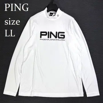 새상품 PING 핑 골프 모크넥 셔츠 빅 로고 화이트 LL
