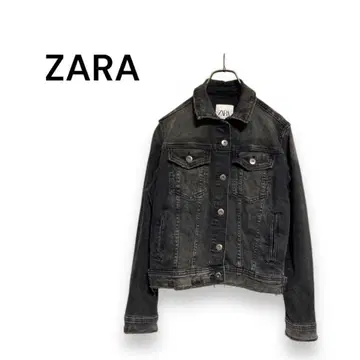 [ 자라 ] 데님 자켓 G 캐주얼 블랙 데미지 귀여운 XS