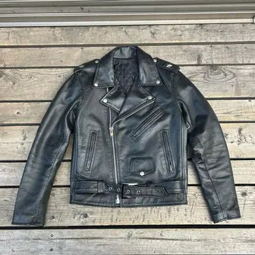 vintage black leather jacket