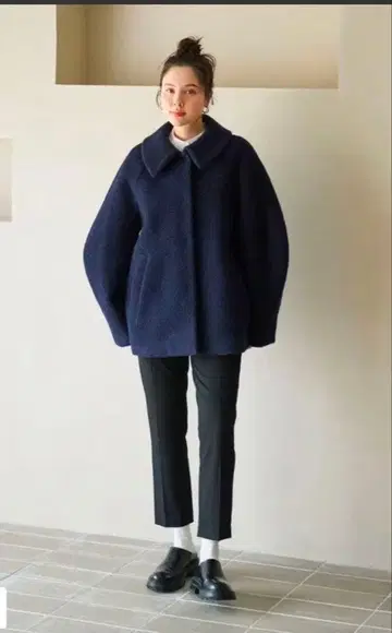 사가와 유리 콜라보 푸들 코트 해시 뉴앙스 블랙