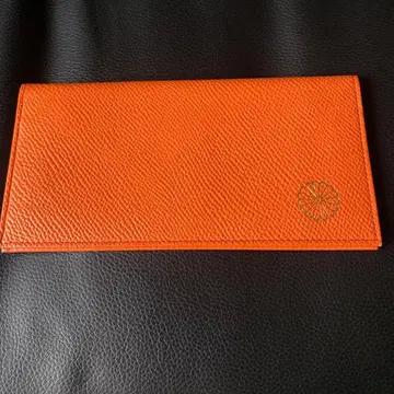 황궁 지갑 오렌지 가죽 장지갑 카드 포켓 부착