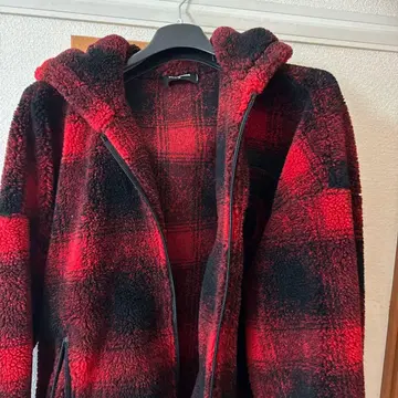 DSQUARED2 플리스 자켓 M 레드 블랙 체크