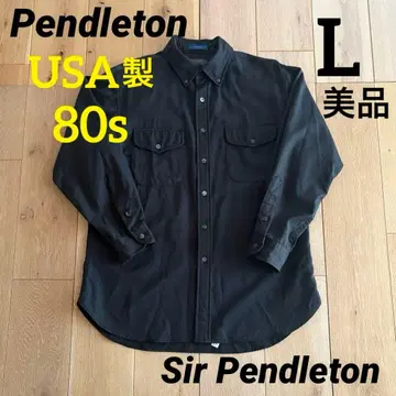 80s USA 펜들턴 울 셔츠 블랙 펜들턴 L