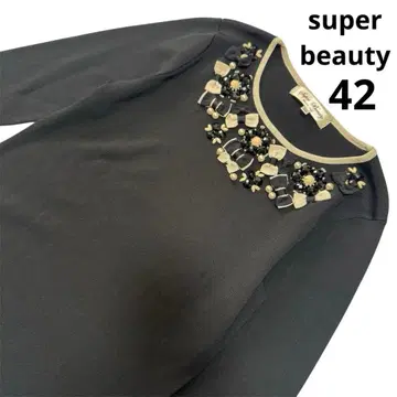 [ 새상품급 ] super beauty 슈퍼 뷰티 상의 비즈 리본