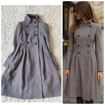 엠포리오 아르마니 트위드 A라인 코트 더블 버튼