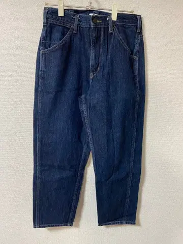 다크 블루 스트레이트 데님 팬츠