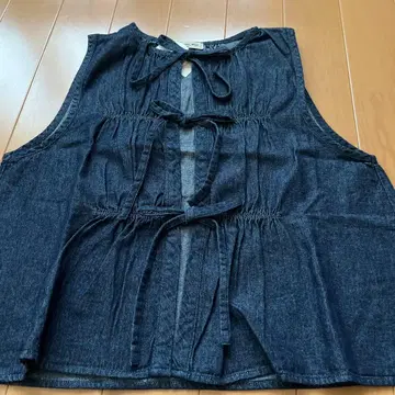 사만사 모스모스 데님 리본 베스트