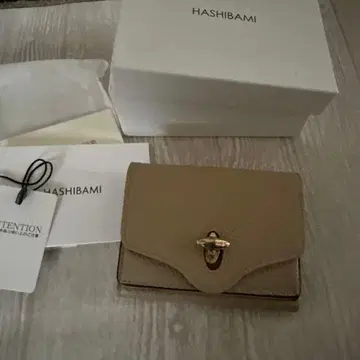 새상품급 HASHIBAMI 3단 폴더형 지갑 베이지
