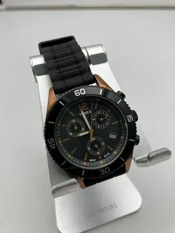새상품급 Timex 크로노그래프 블랙 골드 배터리 교환 필요