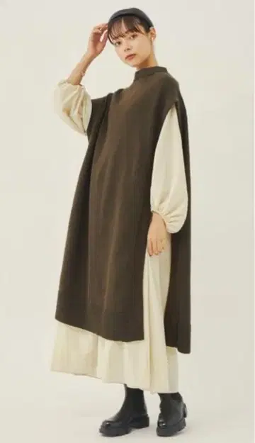 EMMEL REFINES (에멜 리파인즈) 2WAY 니트 롱 베스트