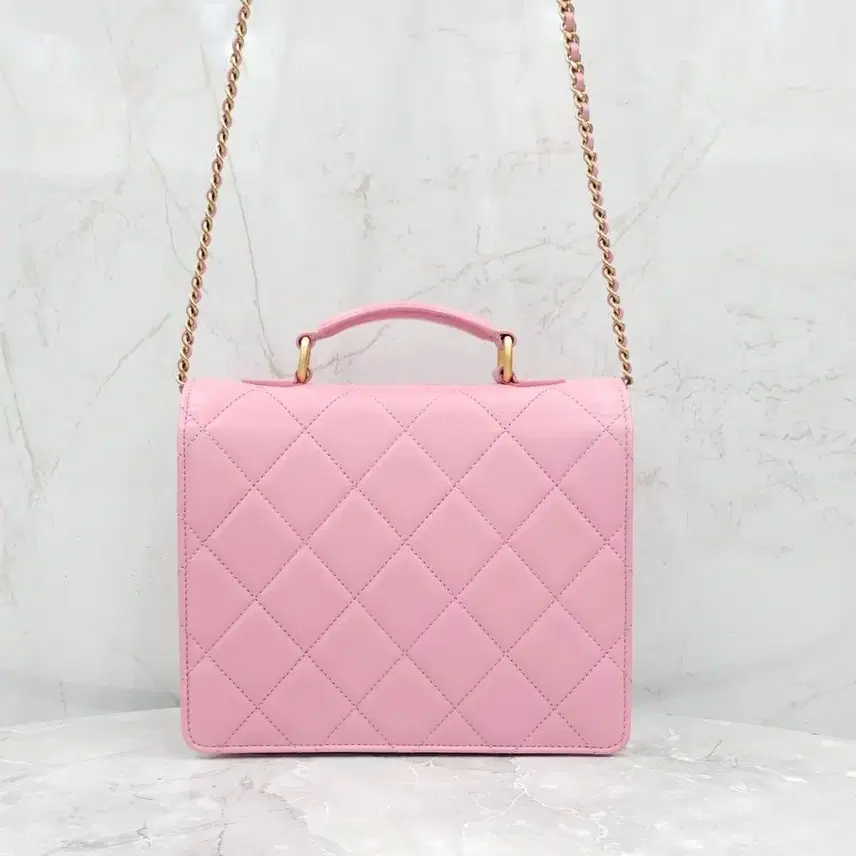 샤넬 핑크 탑핸들 플랩백 신형내장칩 사진 3