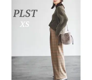 PLST 플라스테 웜 리저브 트윌 와이드 팬츠 체크 XS