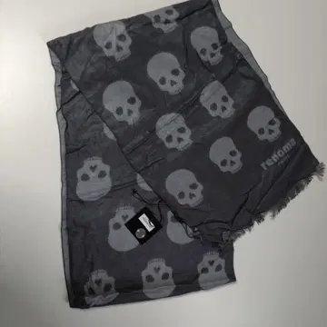 renoma 스컬 올 패턴 그레이 스톨 머플러